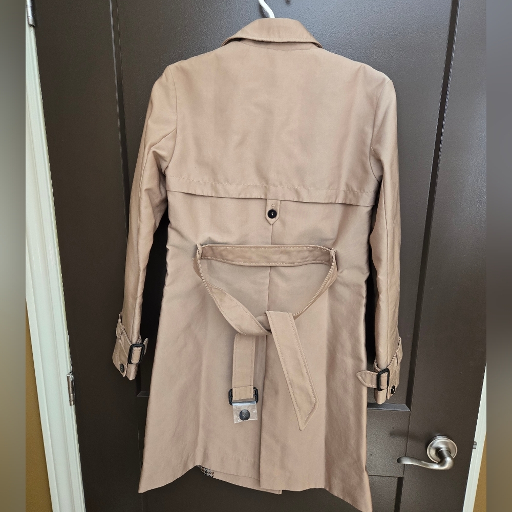 Zara Basic Outerwear Tan Double-Breasted Coat - Picture 3 of 11